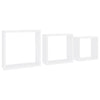 Monny Wall Mounted Shelf Set of 3 | Cube Designs | White Wood Frame| 9,10,12"