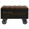 Harper Storage Bench | Wheels | 13’’ Trunk Style Brown Faux Leather BM339731