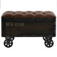 Harper Storage Bench | Wheels | 13’’ Trunk Style Brown Faux Leather BM339731