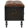 Harper Storage Bench | Wheels | 13’’ Trunk Style Brown Faux Leather BM339731