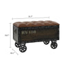 Harper Storage Bench | Wheels | 13’’ Trunk Style Brown Faux Leather BM339731