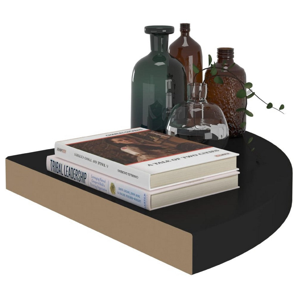 Phoebs Corner Wall- Mounted Shelf | Black Honeycomb | Metal Accents | 14’’ BM339736