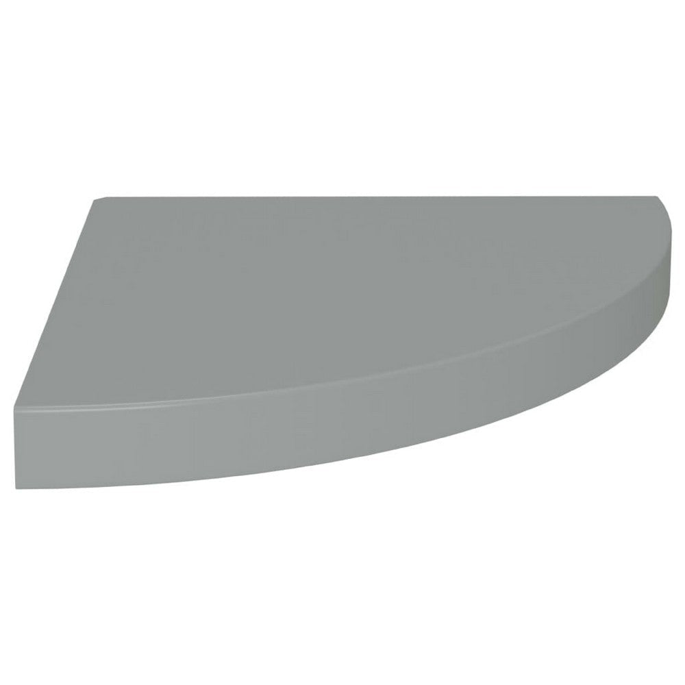 Phoebs Triangular Wall Corner Shelf | Gray Honeycomb | Metal Accents | 14"