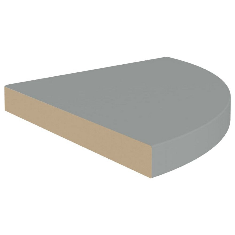 Phoebs Triangular Wall Corner Shelf | Gray Honeycomb | Metal Accents | 14’’ BM339738