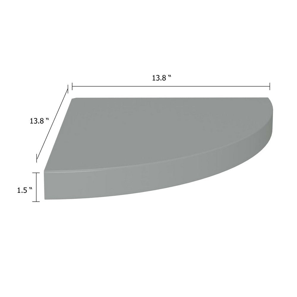 Phoebs Triangular Wall Corner Shelf | Gray Honeycomb | Metal Accents | 14’’ BM339738