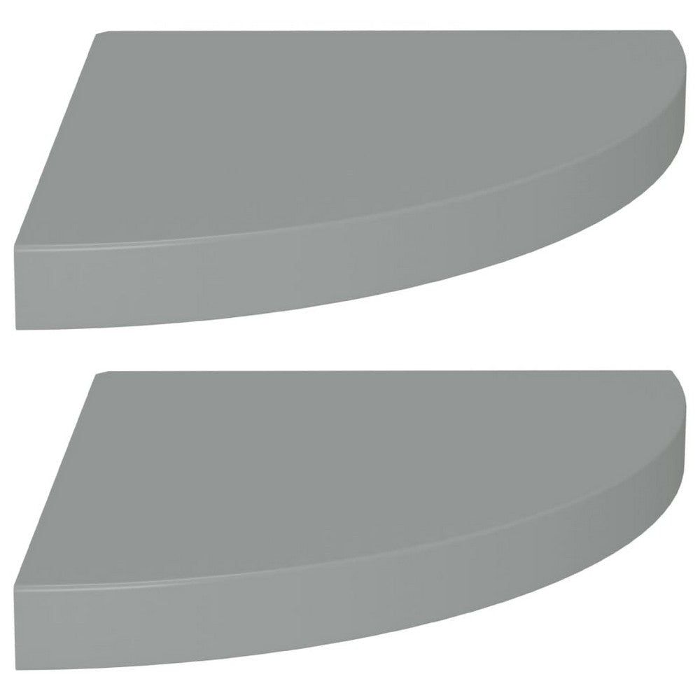 Phoebs Corner Wall-Shelf Set of 2 | Gray Honeycomb | Metal Accents | 14"