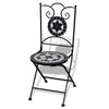 Azzy Outdoor Side Dining Chair Set of 2 | Steel Black White Geometric Ceramic BM339742