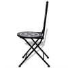Azzy Outdoor Side Dining Chair Set of 2 | Steel Black White Geometric Ceramic BM339742
