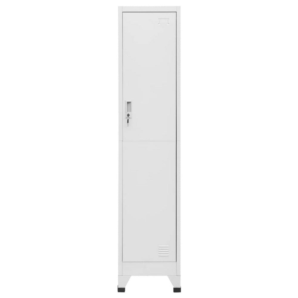 Sonia Rectangular Locker Cabinet w Shelf | Hanging Bar | Gray Steel BM339743