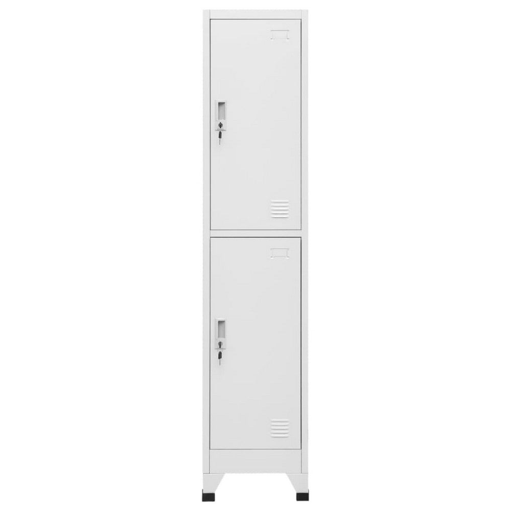 Sonia Rectangular Locker Cabinet w 2 Lockable Doors | Gray Steel BM339744