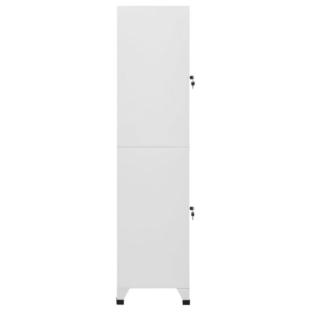 Sonia Rectangular Locker Cabinet w 2 Lockable Doors | Gray Steel BM339744