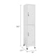 Sonia Rectangular Locker Cabinet w 2 Lockable Doors | Gray Steel BM339744