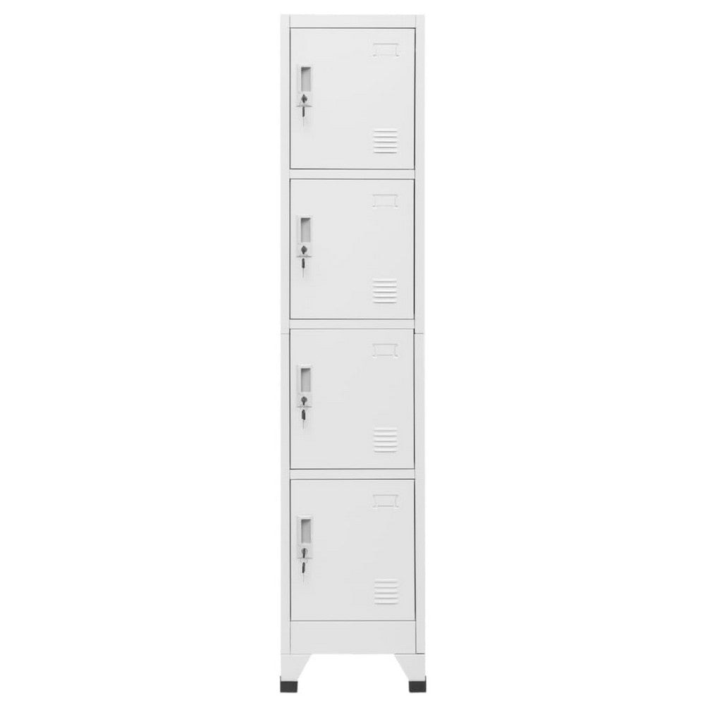 Sonia Rectangle Locker Cabinet | 4 Doors | Industrial Design | Gray Steel BM339745