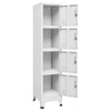 Sonia Rectangle Locker Cabinet | 4 Doors | Industrial Design | Gray Steel BM339745