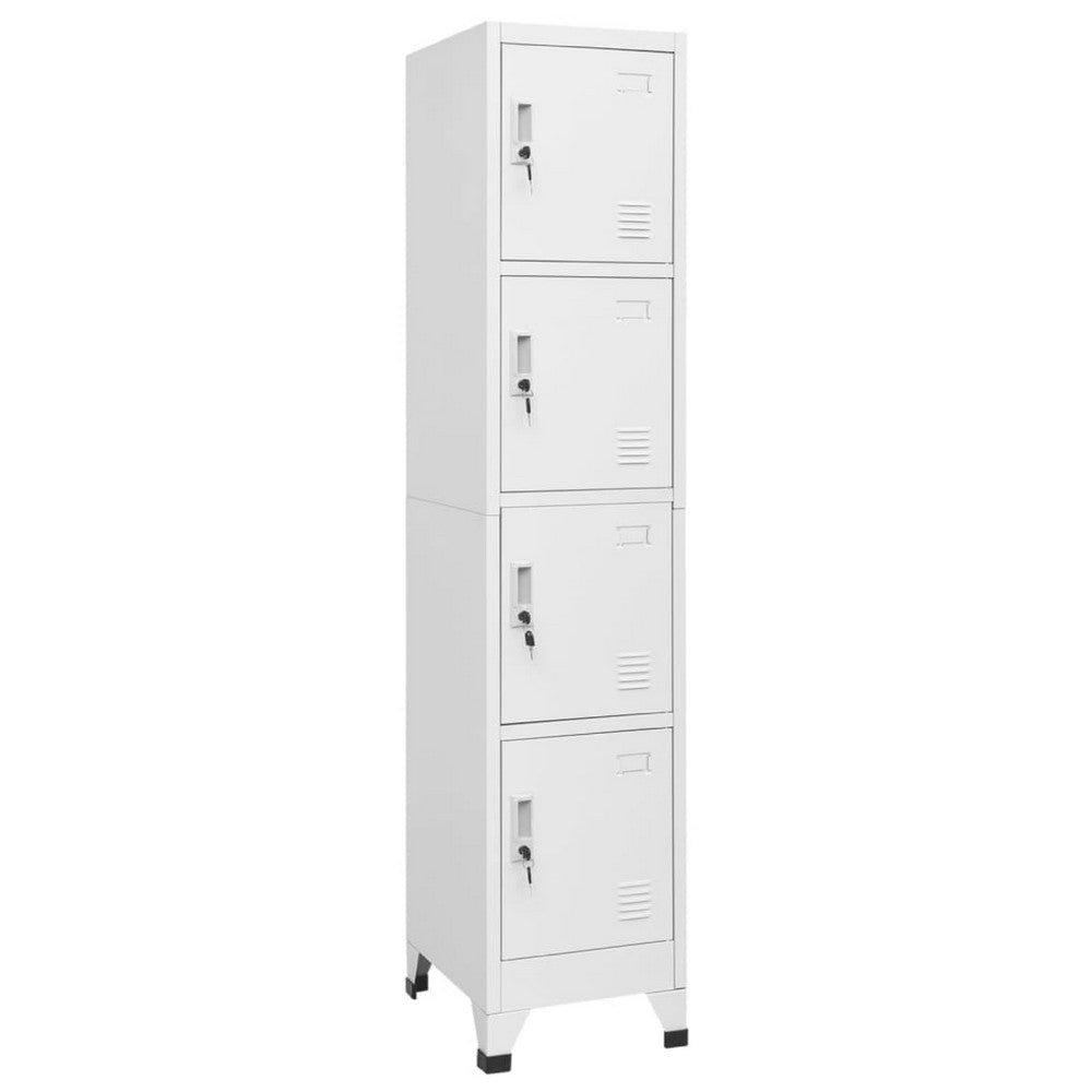 Sonia Rectangle Locker Cabinet | 4 Doors | Industrial Design | Gray Steel