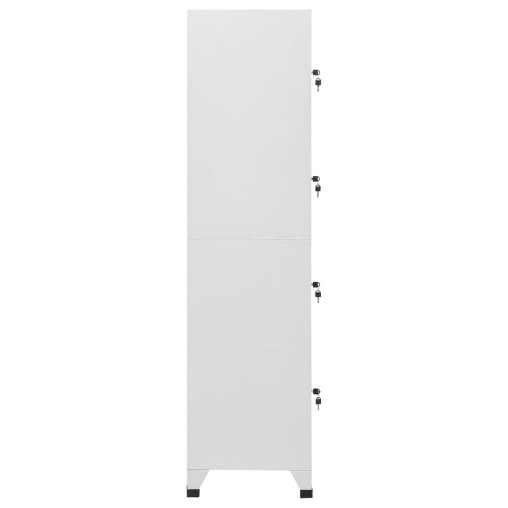 Sonia Rectangle Locker Cabinet | 4 Doors | Industrial Design | Gray Steel BM339745