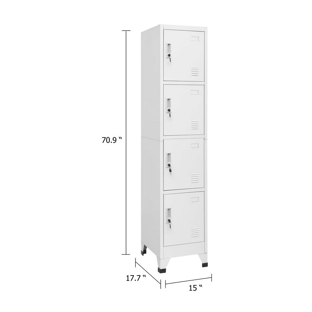 Sonia Rectangle Locker Cabinet | 4 Doors | Industrial Design | Gray Steel BM339745