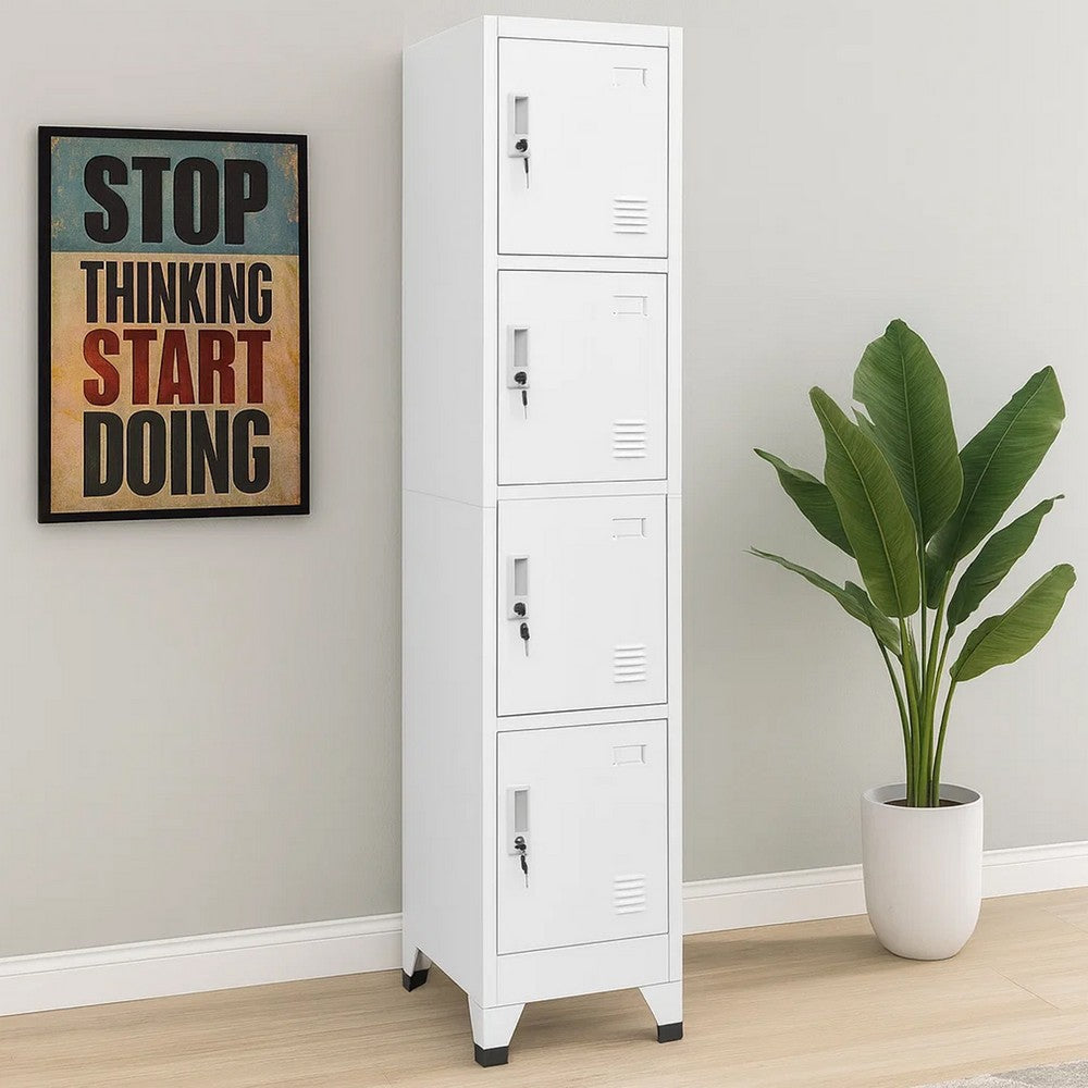 Sonia Rectangle Locker Cabinet | 4 Doors | Industrial Design | Gray Steel