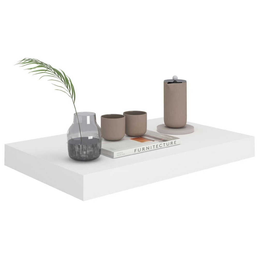 Yuna Floating Wall Shelf Set of 2 | White Honeycomb MDF | Metal Accents BM339747