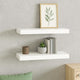 Yuna Floating Wall Shelf Set of 2 | White Honeycomb MDF | Metal Accents BM339747
