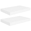 Yuna Floating Wall Shelf Set of 2 | White Honeycomb MDF | Metal Accents
