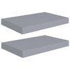 Yuna Floating Wall Shelf Set of 2 | Gray Honeycomb MDF | Metal Accents | 16"