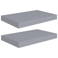 Yuna Floating Wall Shelf Set of 2 | Gray Honeycomb MDF | Metal Accents | 16"