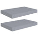 Yuna Floating Wall Shelf Set of 2 | Gray Honeycomb MDF | Metal Accents | 16"