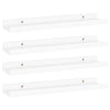 Suzzy Wall Mounting Shelves Set of 4 | Floating Design | White Wood | 16"