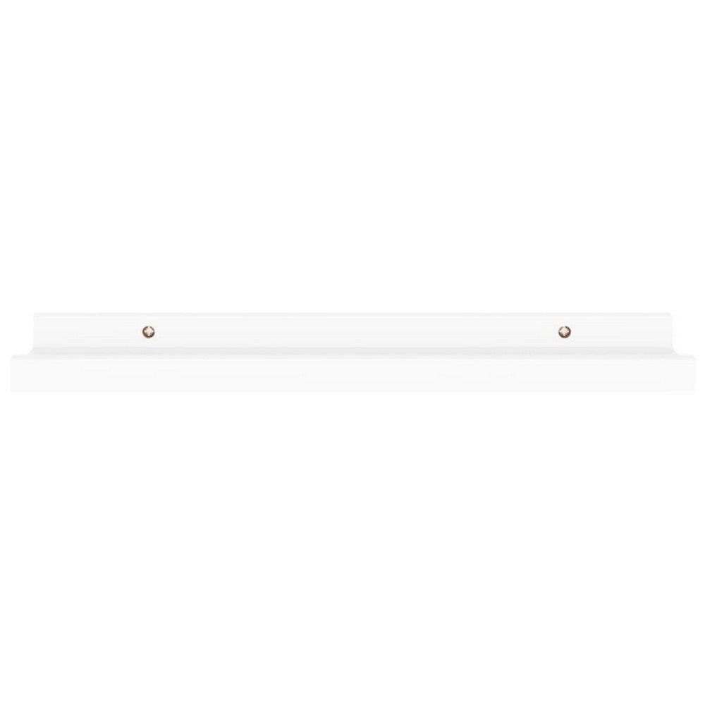 Suzzy Wall Mounting Shelves Set of 4 | Floating Design | White Wood | 16’’ BM339750
