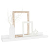 Suzzy Wall Mounting Shelves Set of 4 | Floating Design | White Wood | 16’’ BM339750
