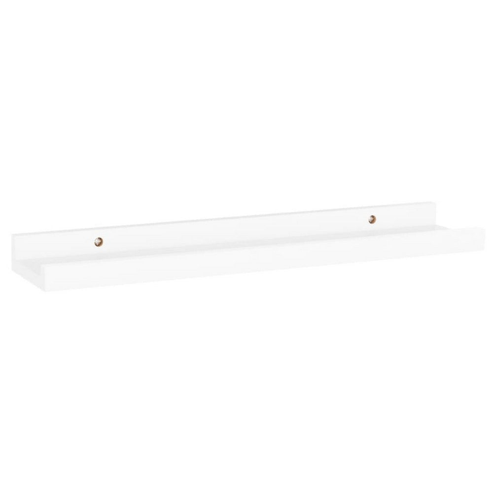 Suzzy Wall Mounting Shelves Set of 4 | Floating Design | White Wood | 16’’ BM339750