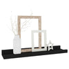 Suzzy Wall Mounting Shelves Set of 4 | Floating Design | Black Wood | 16’’ BM339751