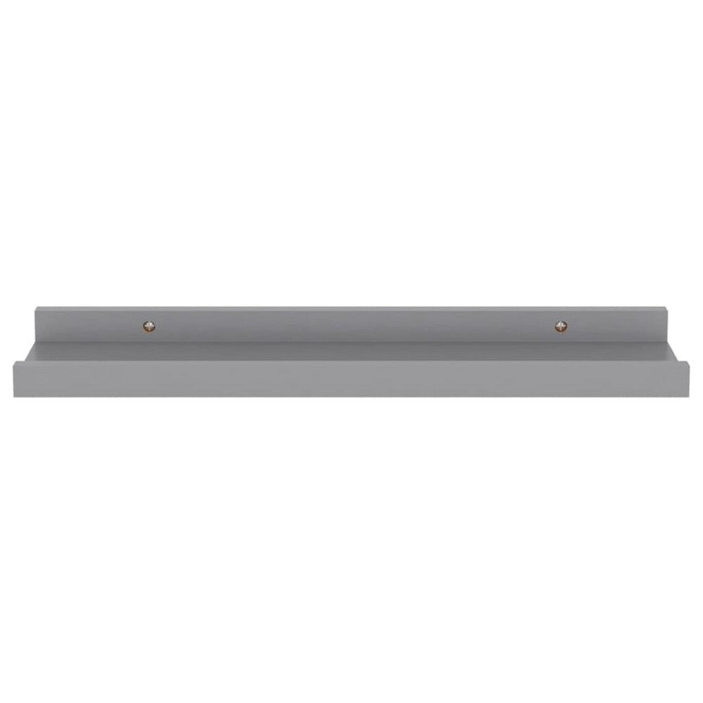 Suzzy Wall Mounting Shelves Set of 4 | Floating Design | Gray Wood | 16’’ BM339752