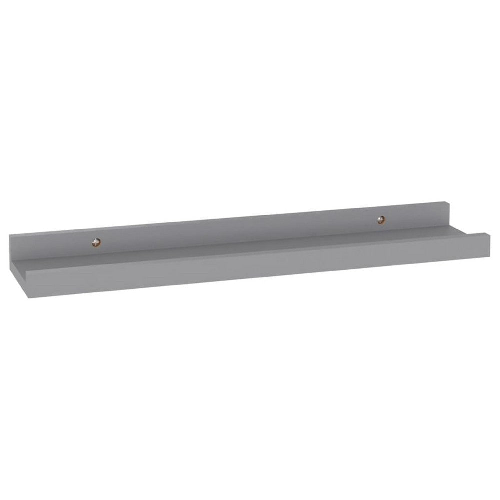 Suzzy Wall Mounting Shelves Set of 4 | Floating Design | Gray Wood | 16’’ BM339752