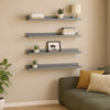 Suzzy Wall Mounting Shelves Set of 4 | Floating Design | Gray Wood | 16"