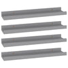 Suzzy Wall Mounting Shelves Set of 4 | Floating Design | Gray Wood | 16"