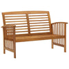 Kim 2pc Garden Lounge Set w Bench and Coffee Table | Slatted Brown Wood BM339754