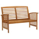 Kim 2pc Garden Lounge Set w Bench and Coffee Table | Slatted Brown Wood BM339754