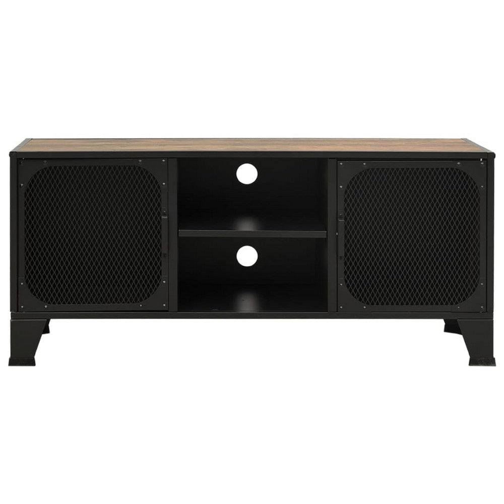 Andy TV Stand Media Cabinet | 2 Doors | 1 Shelf | 41’’ Brown and Black BM339757