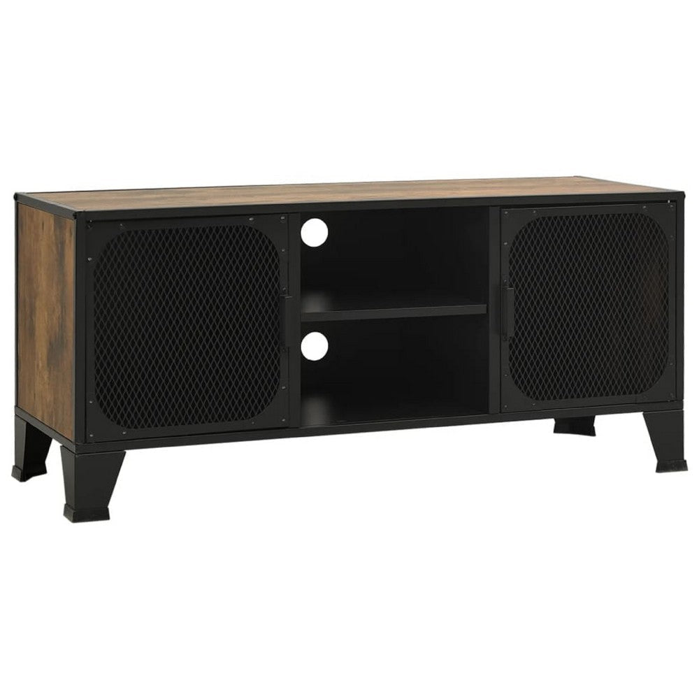 Andy TV Stand Media Cabinet | 2 Doors | 1 Shelf | 41" Brown and Black