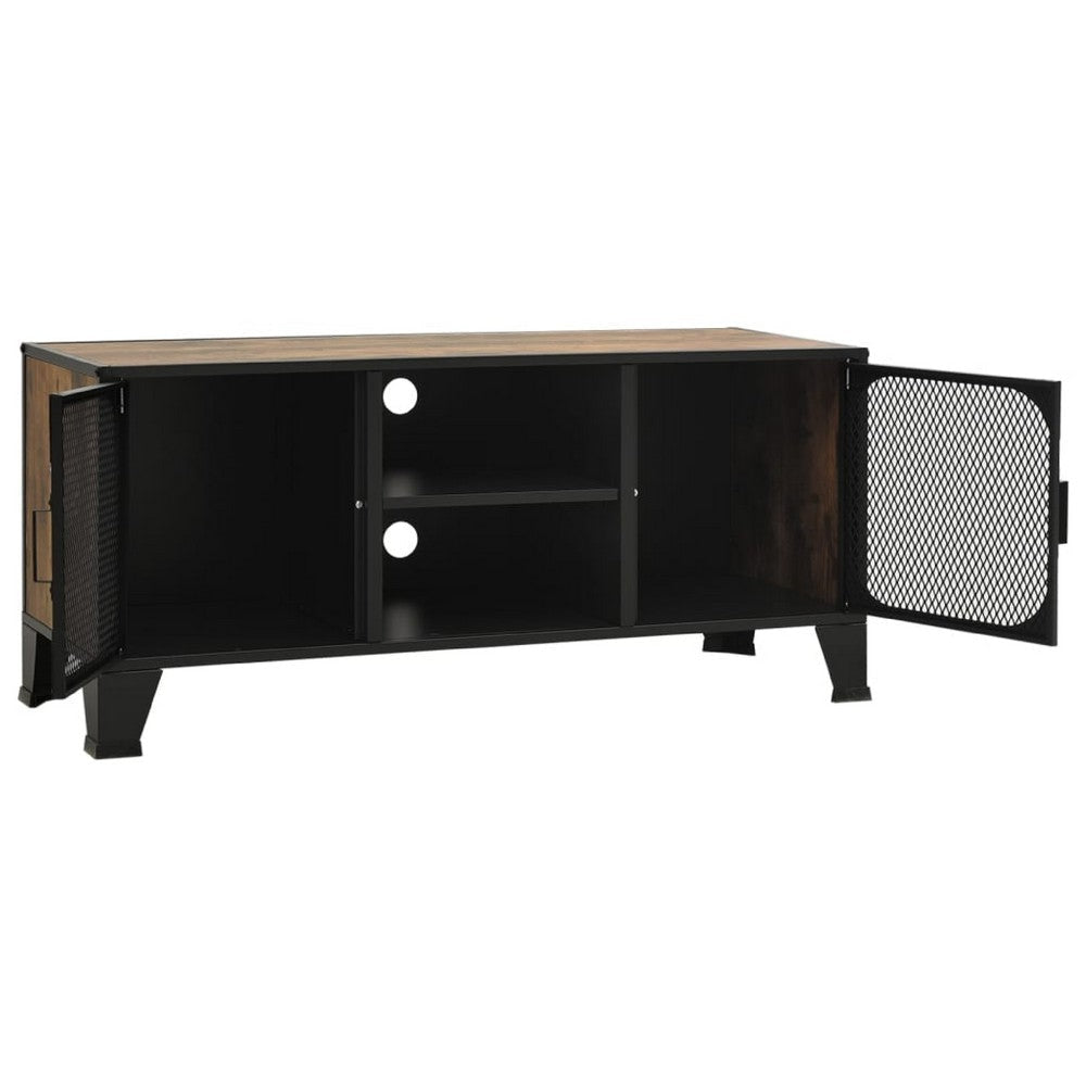 Andy TV Stand Media Cabinet | 2 Doors | 1 Shelf | 41’’ Brown and Black BM339757