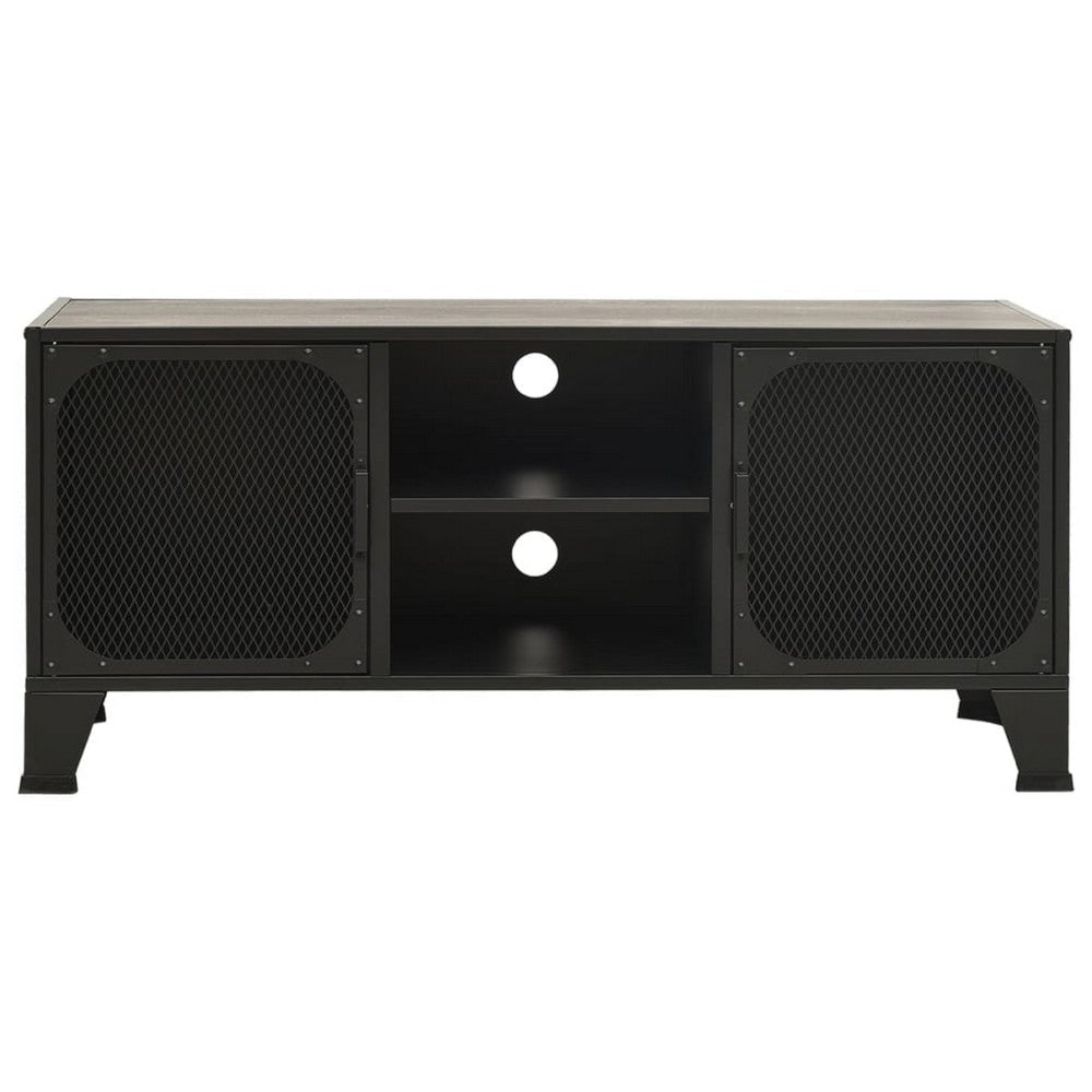Andy 41’’ TV Stand Media Cabinet | 2 Doors | 1 Shelf | Gray & Black BM339758