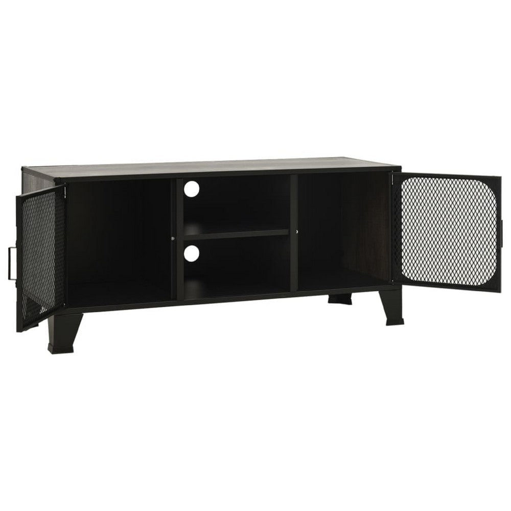 Andy 41’’ TV Stand Media Cabinet | 2 Doors | 1 Shelf | Gray & Black BM339758