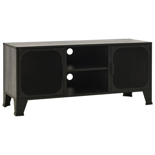 Andy 41" TV Stand Media Cabinet | 2 Doors | 1 Shelf | Gray & Black