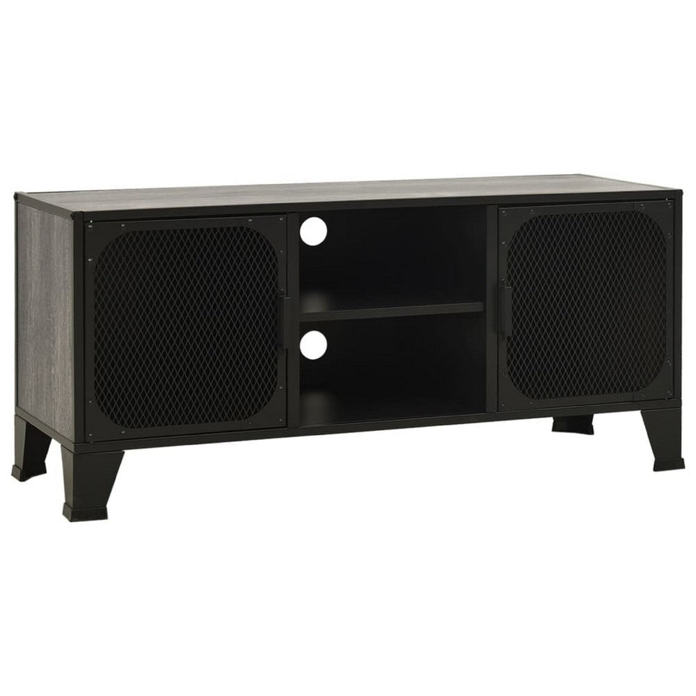 Andy 41" TV Stand Media Cabinet | 2 Doors | 1 Shelf | Gray & Black