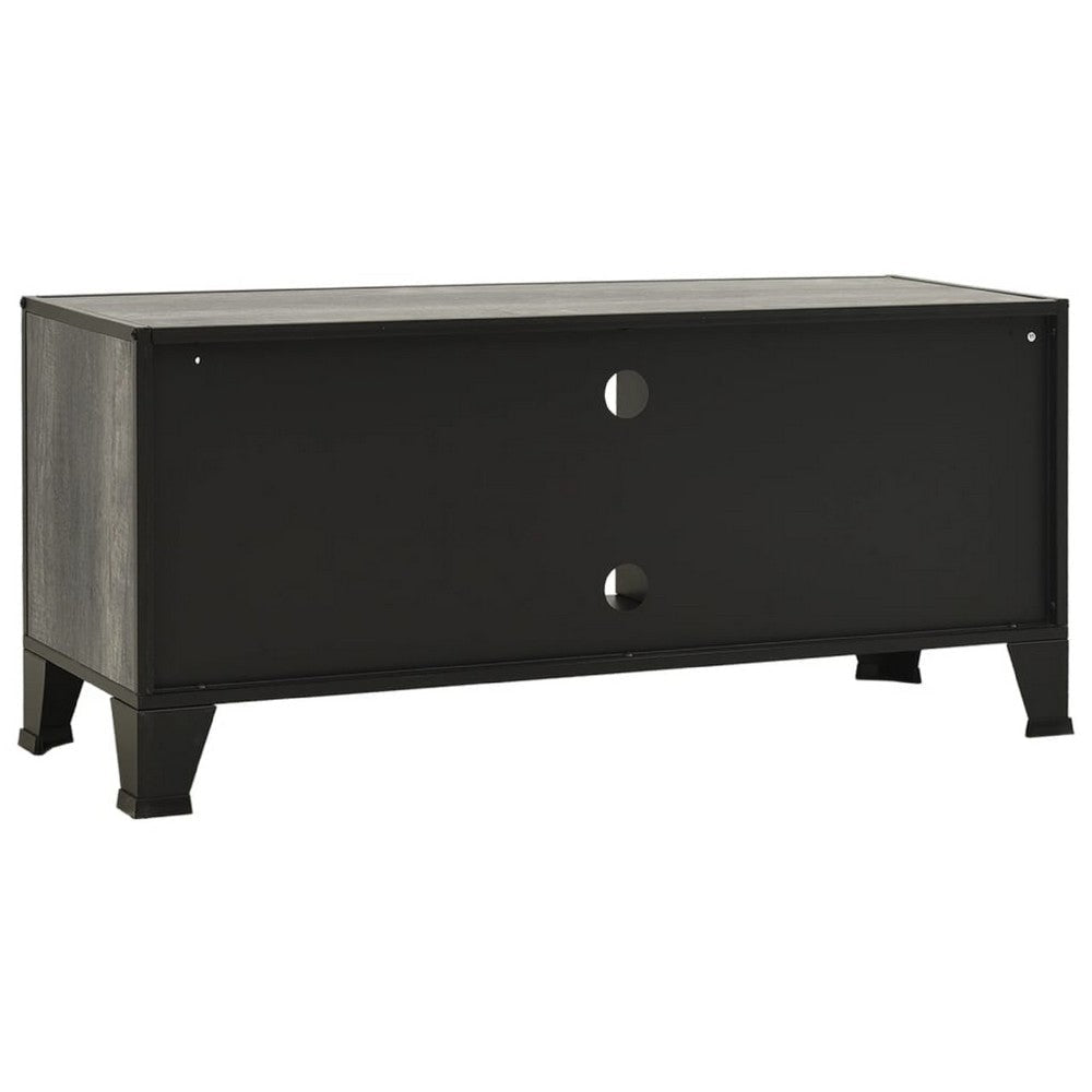 Andy 41’’ TV Stand Media Cabinet | 2 Doors | 1 Shelf | Gray & Black BM339758