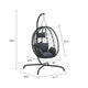 Outdoor Hanging Egg Chair Swing| Gray Cushions | Black Poly Rattan BM339759