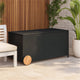 Saki Outdoor Storage Box | Rectangular Black Poly Rattan | Wood Wheels BM339760