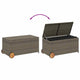 Saki Outdoor Storage Box | Rectangular Gray Poly Rattan | Wood Wheels BM339761